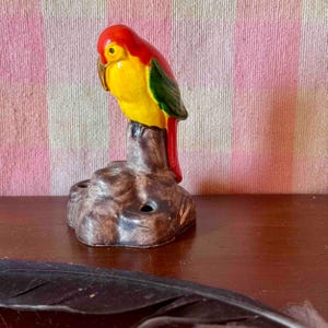 Vintage Japanese Hand Painted Ceramic Flower Frog