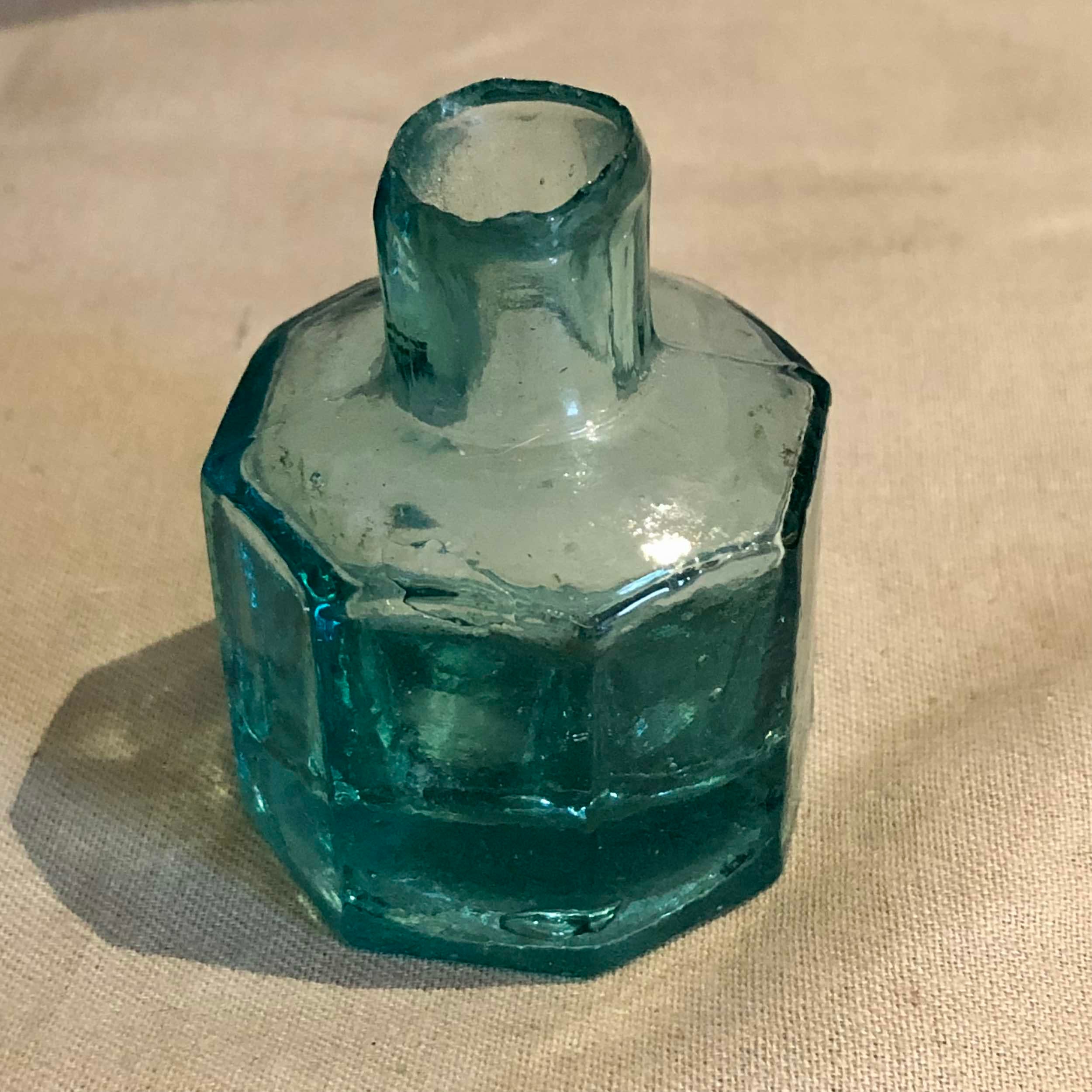 19th Century Blown Mold Ink Bottle - Etsy