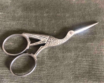 Vintage Italian Crane Sewing Scissors