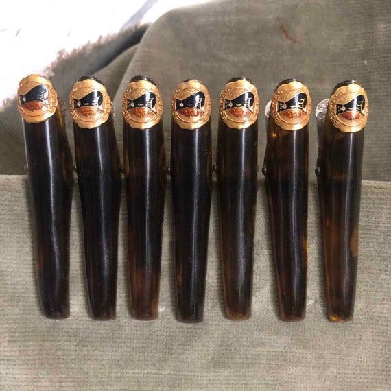 Antique Advertising Hair Clips