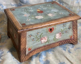 Antique Hand Painted Jewelry Box