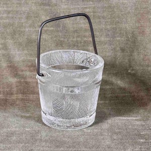 Antique Pressed Glass Bucket Candy Container