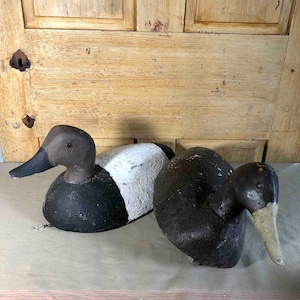 Pr Vintage Maine Working Canvasback Decoys
