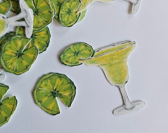 Margarita Party Confetti: Glasses & Limes Table Decor