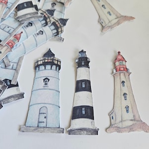 Lighthouse Confetti, Pretty Lighthouse Craft, Lighthouse Table Decor, Lighthouse Card Making, Made in America