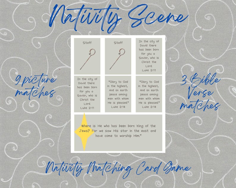 Printable Nativity Scene Craft & Matching Game: Kids Activity (digital ...