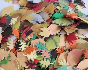 Fall Leaf Confetti (500+) Pieces/Autumn Paper Leaves/Thanksgiving Table Decorations