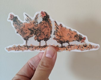 Brown Chicken (2) Stickers/ Cookbook Stickers/  Refrigerator Stickers/Jar Stickers