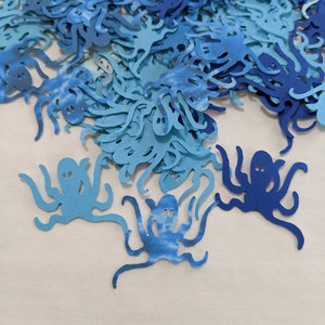 Blue Octopus Confetti/Craft, Octopus Party, Octopus Table Decorations, Octopus Cupcake Toppers