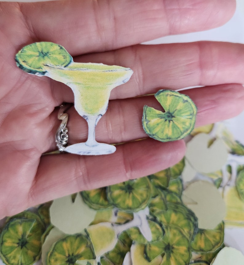 Margarita Party Confetti Margarita Glasses and Limes Table Etsy
