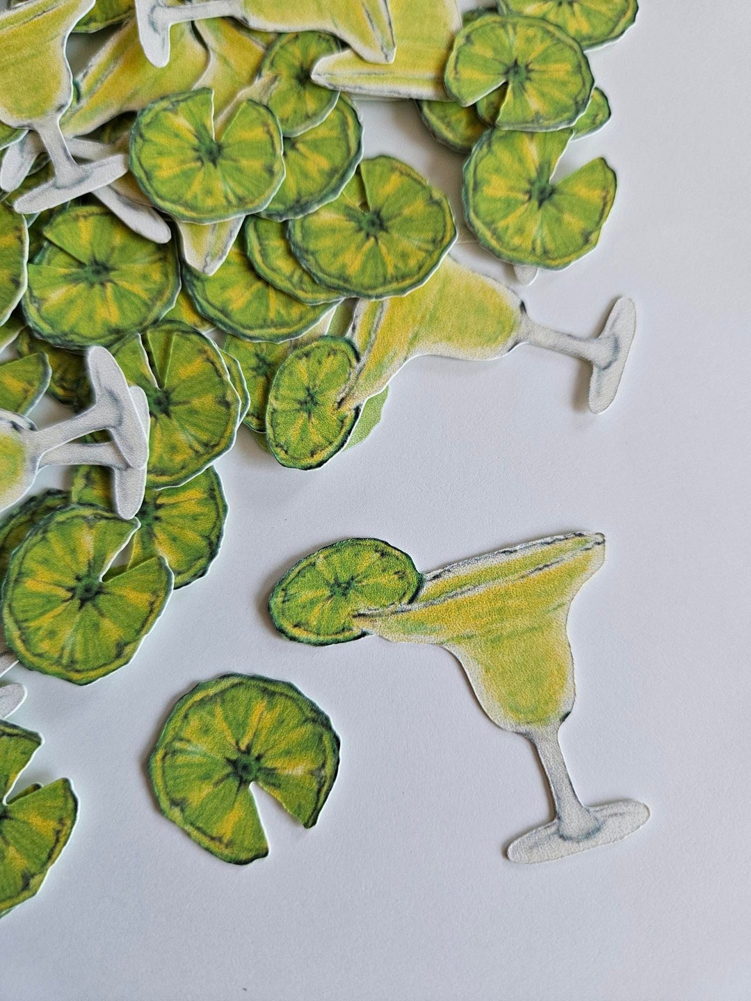 Margarita Party Confetti, Margarita Glasses and Limes Table Decor