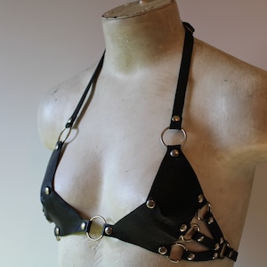 Raider Leather Goth Fetish Bikini Top