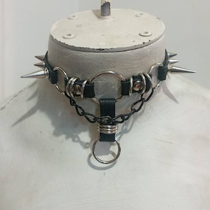 Vaya Leather Goth Fetish Spiked Choker