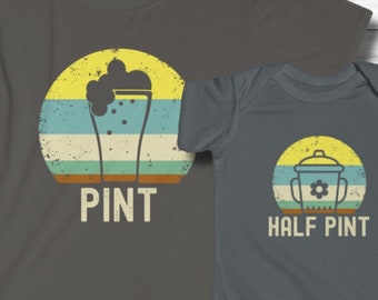 Daddy and Baby Matching Shirt Set, "Pint and Half Pint" TShirt and Bodysuit, Dad and Kid T Shirts, Beer Lover TShirt, Father's Day Gift
