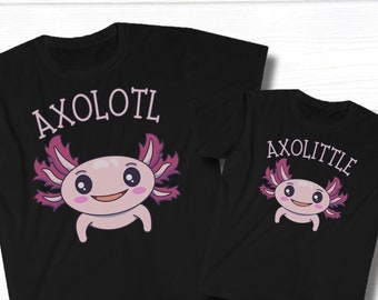 Mom and Baby Cute Matching Shirts, Funny Axolotl Kids TShirt, "Axolittle" T-Shirt, Mommy and Me Outfit, Mother Daughter Gift, Mother's Day