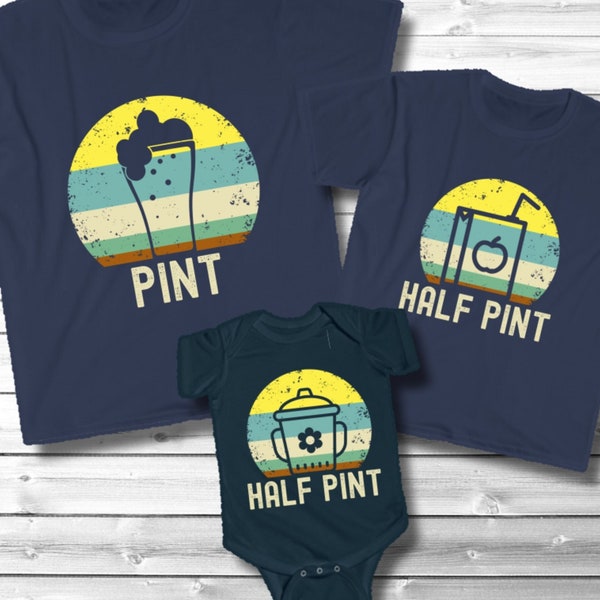 Dad Kid Matching Shirts, "Pint and Half Pint" T Shirt, Dad and Baby Outfit, Daddy Daughter TShirt, Father Son Gift, Father's Day Gift