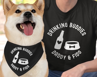 Personalized Dog Dad Gift, Matching Pet Bandana and Owner Shirt, Custom Dog Dad Father's Day Gift, Dog TShirt For Men, Dog Lover T-Shirt