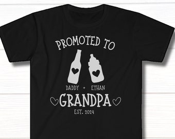 Promoted to Grandpa Shirt, New Grandfather Baby Announcement Gift, Custom Grandparent Pregnancy Reveal, Personalized Papa Gift
