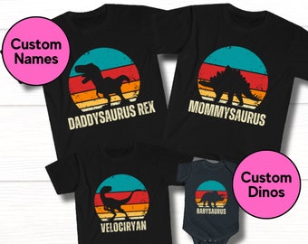 Personalized Matching Dinosaur Shirts, Daddysaurus Babysaurus Outfit, Daddy and Me TShirt, Family Dinosaur T Shirt, Father&#39;s Day Gift