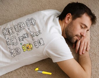 Funny Gift For Dad, "Tired Dads Club" T-Shirt, Toddler Dad Gift, Kids Colour Your Own Shirt, Father Daughter Gift, Animal Lover Gift For Him