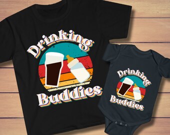 Uncle Nephew Matching Shirt, "Drinking Buddies" TShirt, New Uncle Baby T Shirt, Uncle Niece Shirt, Matching Shirt Set, Uncle To Be Gift