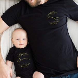 Big Dipper Little Dipper Dad Baby Matching Shirts, Space Gift for Father and Son Daughter, Matching Daddy and Me Outfit for New Dad