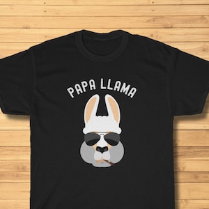 New Dad Shirt, &quot;Papa Llama&quot; T-Shirt, Pregnancy Announcement Shirt, Father&#39;s Day Tee, Gift for Grandpa, Llama Lover