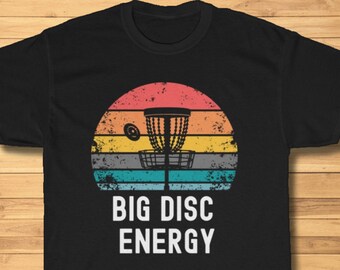 Zabawna koszulka do gry w dysk golfa, koszulka „Big Disc Energy”, koszulka retro do gry w dysk golfa, prezent dla golfisty frisbee, koszulka dla miłośnika gry w dysk golfa