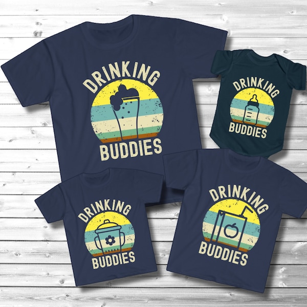 Drinking Buddies Shirts, Dad Kids Matching TShirts, Father Son Outfit, Daddy Daughter T Shirt, Matching Family Outfit, Dad's Drinking Buddy