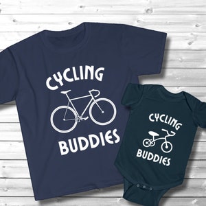 Father Son Cycling Shirts, "Cycling Buddies" TShirt, Matching Bike T Shirts, Daddy and Me Tee, Mens Cycling Shirt, Daddy Daughter Matching T