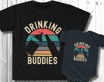Daddy Daughter Matching Shirts , &quot;Drinking Buddies&quot; Jersey Bodysuit, Dad and Son TShirts, Cute Father&#39;s Day Gift