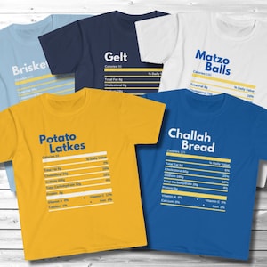 Matching Hanukkah Shirts, Family Chanukah T Shirts, Jewish Holiday TShirts, Funny Hanukkah Outfits, Hanukkah Foods Nutritional Information