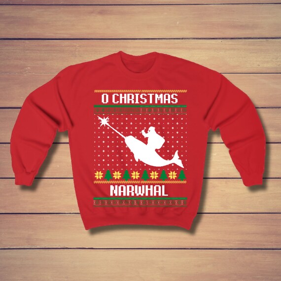 Kids Ugly Christmas Sweater o Christmas Narwhal Sweatshirt Funny Holiday Jumper Narwhal Xmas Gift Couples Christmas Party Shirt Etsy