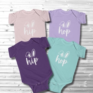 Baby Matching Easter Shirts, "Hip Hop" Bodysuit, Siblings Easter TShirts, Cousin Crew, Brother Sister, Twins Easter, Matching Easter Outfits