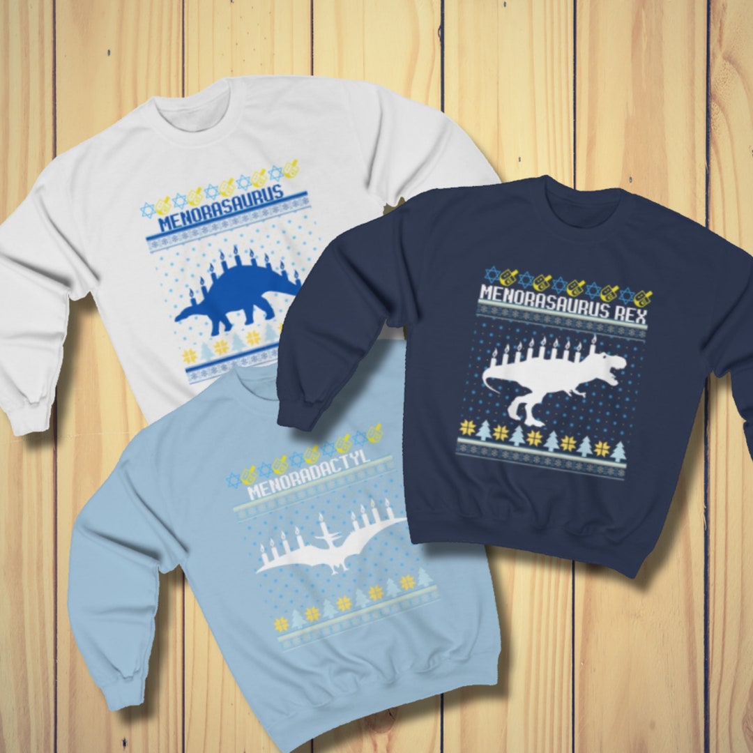 Family Hanukkah Sweater menorasaurus Menorasaurus Rex Etsy