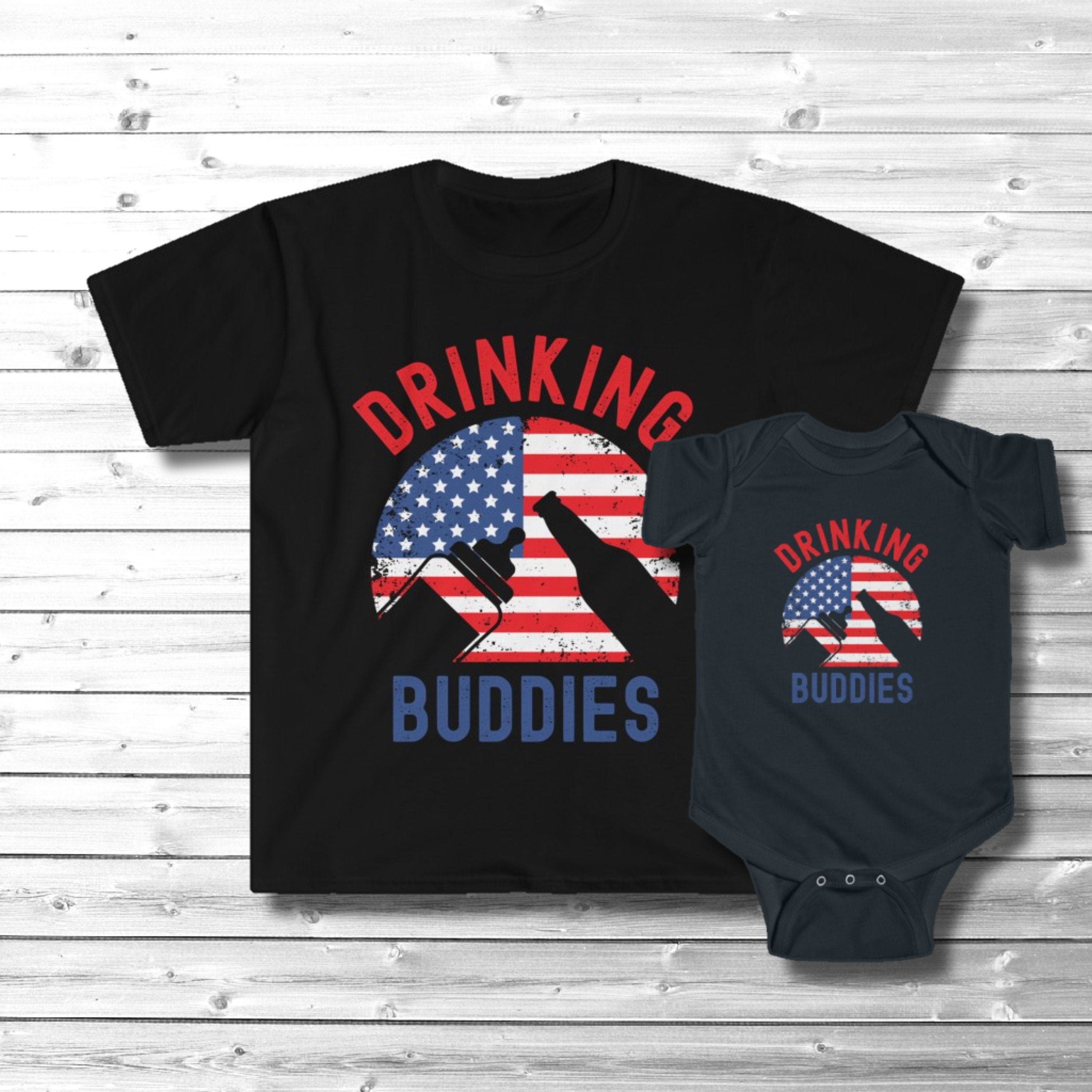 Independence Day Family TShirts Drinking Buddies Matching Shirts Daddy and Me July 4th Tees Baby 4th July Shirt
