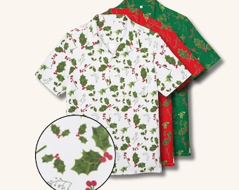 Ugly Christmas Hawaiian Shirt, Men's Holiday Party Camp Collar Button Up Shirt, XMas Gift for Him