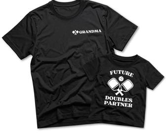 Pickleball Grandma Gift  "Future Doubles Partner" TShirt, Mother's Day Grandmother Gift, Custom Matching Pickle Ball T-Shirts