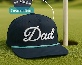 Golf Gift For Dad, Personalized Retro Rope Hat, Gift for Golfer, Custom Dad Golfing Snapback, Gift for Golfing Dad, Golf Lover Gift Father