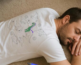 Gift for Dad Dinosaur Shirt, "Tired Dads Club" T-Shirt, Funny Kid Dad Dinosaur TShirt, Kids Colour Your Own Shirt, Dinosaur Lover Gift