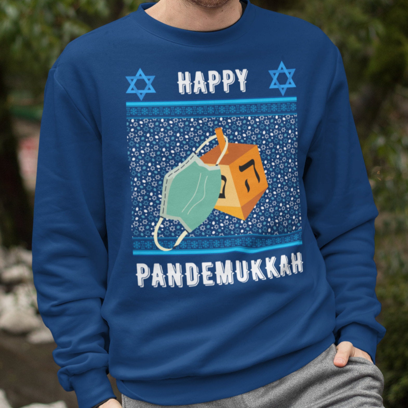 Tee Hunt This is How We It Ugly Sweatshirt Hannukah Torah Menorah Funny Sweater