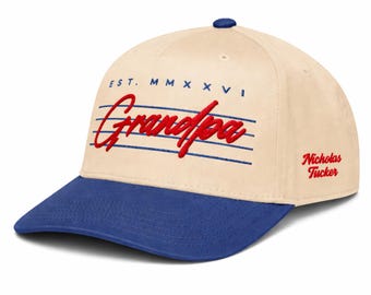 Custom Grandpa Hat with Kids Names, Personalized Embroidered Snapback, Unique Father's Day Gift from Grandkids that He'll Actually Wear