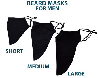 Masques pour barbe de 7 po. 9 po. et 11 po. pour hommes barbus. Masque facial respectueux de la barbe. Masque barbe. Masque facial pour hommes barbus. Grand masque pour barbe.