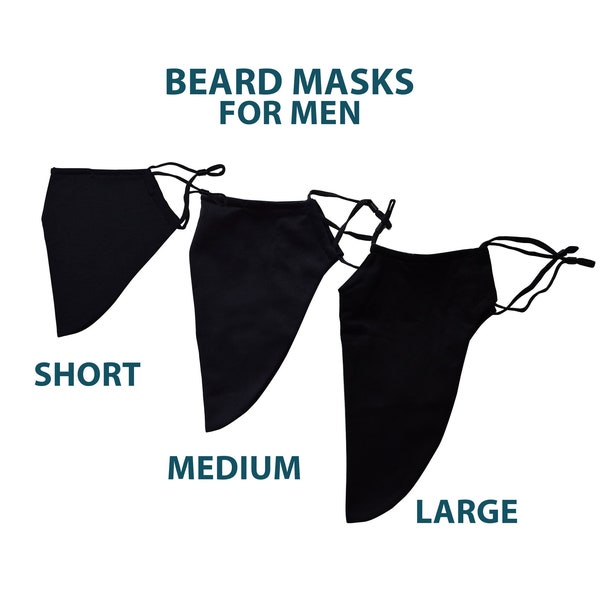 7", 9" and 11" Beard Masks For Bearded Men. Beard Friendly Face Mask. Beard Mask. Face Mask For Men with Beards. Large Mask For Beard.