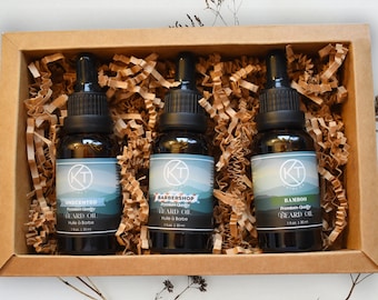 3 Pack Beard Oil Gift Set For Men. Beard Gift Set For Him. Set of 3 Natural Beard Oil. Perfect Gift Set For Him. Handmade Gift Set For Men.