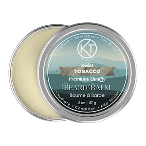 Natural Cedar Tobacco Beard Balm. Handmade Beard Balm For Men. Organic Beard Balm. Add Shine. Reduce Beard Itchy. Promote Healthy Beard.