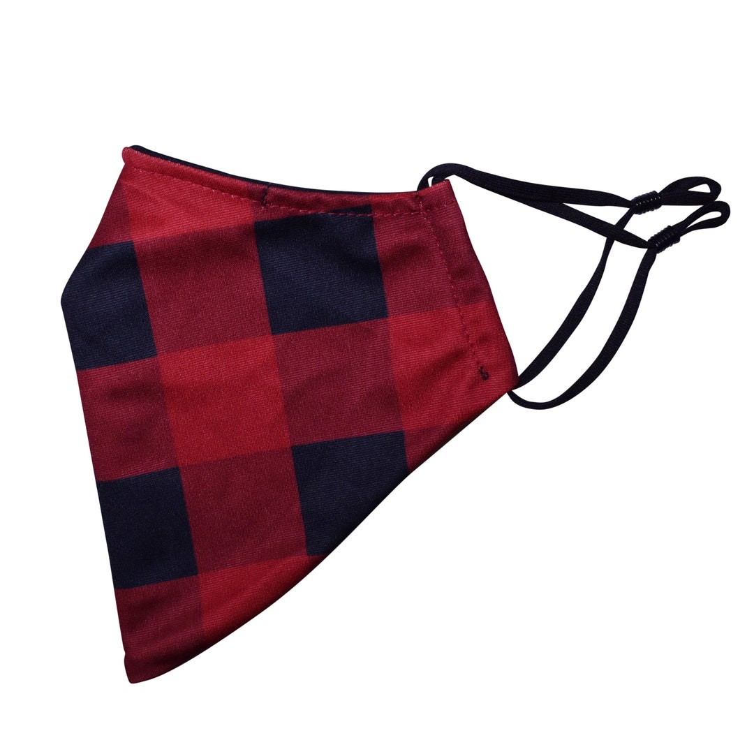 Red Buff Mask Red Buffalo Plaid Handcrafted Mask for Bearded Men. Red Buffalo Plaid ...