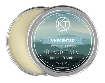 Natural Unscented Beard Balm. Handmade Unscented Beard Balm For Men. Jojoba Seed Oil. Moisturizing. Proudly Made in Canada. Gift For Him.