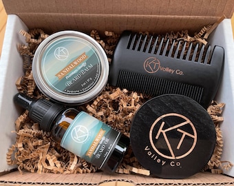 Coffret cadeau soin de la barbe pour homme. Cadeau artisanal pour homme barbu. Coffret cadeau barbe personnelle pour homme barbu. Kit barbe parfait pour lui.