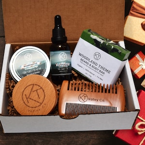 Holiday Natural Beard Gift Set. Handmade Beard Care Kit For Him. Natural Beard Grooming Kit. Perfect Beard Kit For Him.